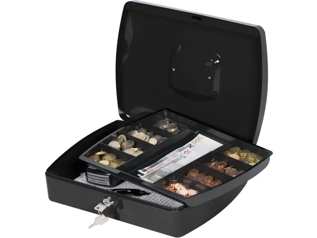 Geldkoffer Zwart 325x235x85mm Inclusief 2 Sleutels