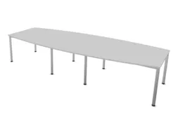 vergadertafel,HxBxD 740x3600x1400mm,vatvormig,MP-lichtgrijs