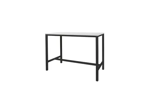 Domino Basic Statafel 180x80x110cm Wit blad, Onderstel Zwart