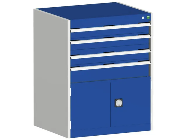 ladekast HxBxD 1000x800x650mm 4laden romp RAL7035 front RAL5010