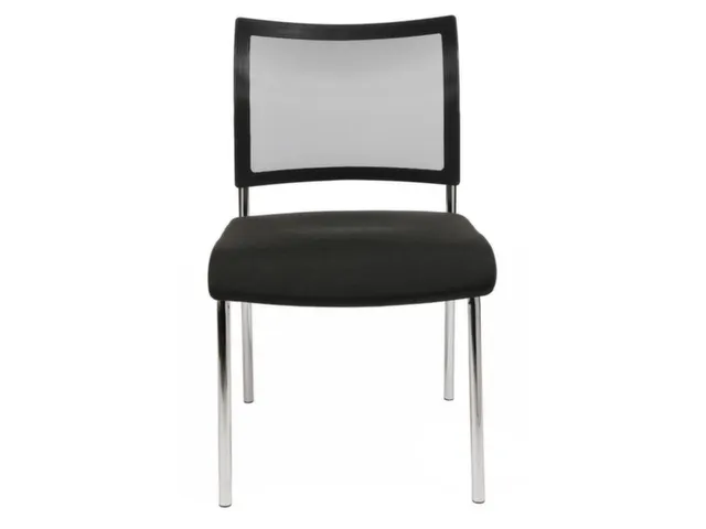 Bezoekersstoel Zitting Zwart Stof Rugleuning Netbekleding Zwart