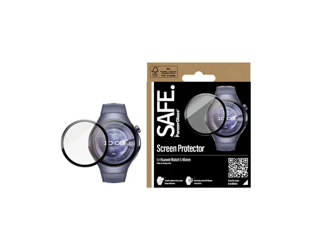 PanzerGlass SAFE. by Screen Protector w. Black Frame Huawei Watch 5