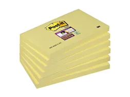 Memoblok Post-it 655 Super Sticky 76x127mm geel 6 stuks