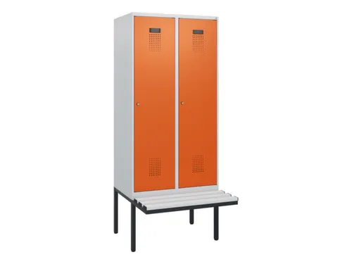 locker met bank,HxBxD 1950x800x815mm,2vak,vak B 400mm,cilinderslot