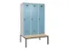 locker met bank,voor scheiding van kleding,HxBxD 2120x1200x815mm,3vak