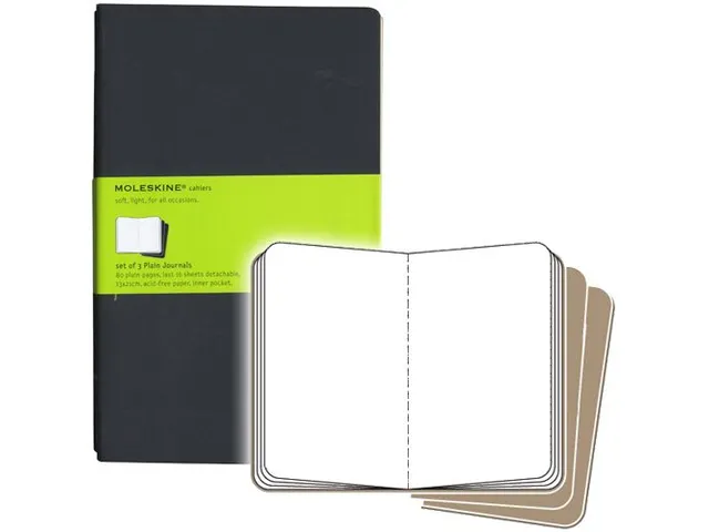Schrift Moleskine 130x210mm blanco 160 pagina's 70gr zwart set à 3 st