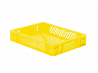 Euronorm-stapelbak 7l 75x400x300mm Wanden/bodem Opengewerkt Geel - 1