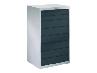 ladekast HxBxD 1200x715x600mm 8laden slot RAL7035 front RAL7016 - 2