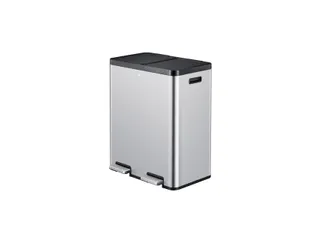 Afvalbak EKO Essential Recycler pedaalemmer 2x30liter RVS - 1