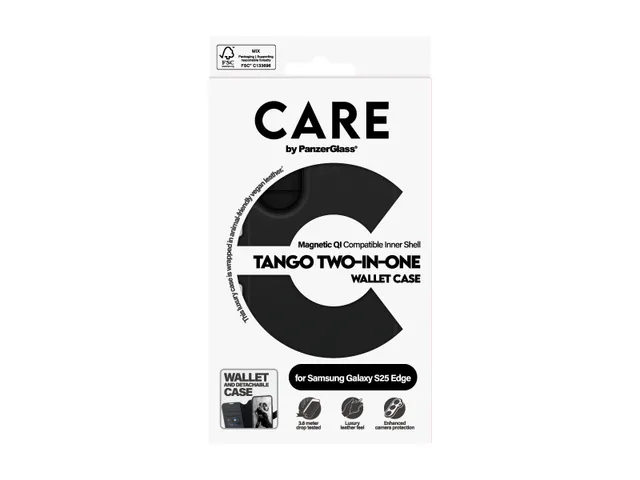 PanzerGlass CARE by Tango 2-in-1 Wallet Case w. Qi-Compatible Sa