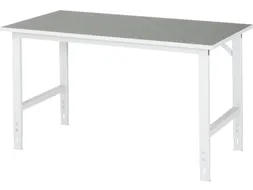 werkbank,HxBxD 760-1080x1500x800mm,houtblad,m. linoleumlaag