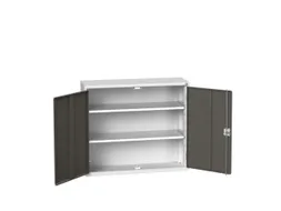 wandkast 900x1050x350mm 2xStalen bodem sokkel Ral 7035 front Ral 7016