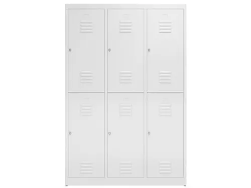 Dubbeldekse garderobekast 1800x1185x500mm 3x2vak 400mm RAL9003