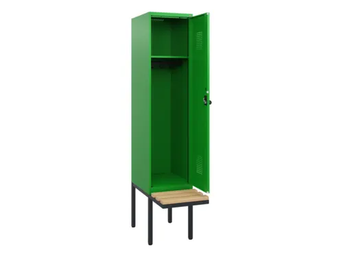 locker met bank,HxBxD 1950x400x815mm,1vak,vak B 400mm,draaigrendel