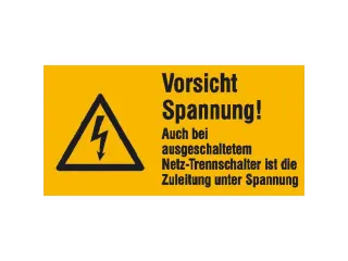 waarschuwings-combibord,Pas op! Spanning Ook bij uitgeschakelde,PVC - 1