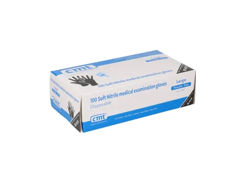 Handschoen CMT L (8-9) soft nitril zwart 100 stuks