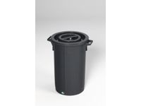 Afvalbak 90 liter HxØ 700x510mm met deksel PE zwart