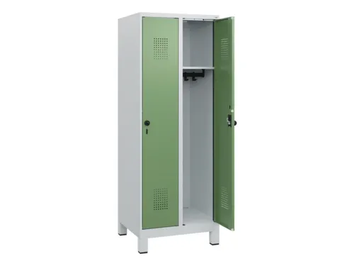 schoollocker,HxBxD 1630x600x500mm,2vak,vak B 300mm,draaigrendel,voeten