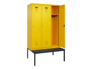 locker met bank,HxBxD 2120x1200x815mm,3vak,vak B 400mm,cilinderslot - 1