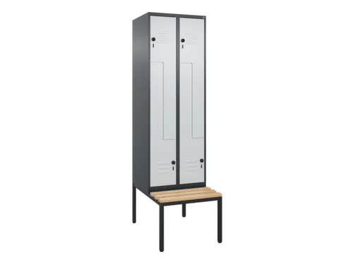 Z-garderobekast,HxBxD 2120x600x815mm,2vak,vak B 300mm,draaigrendel