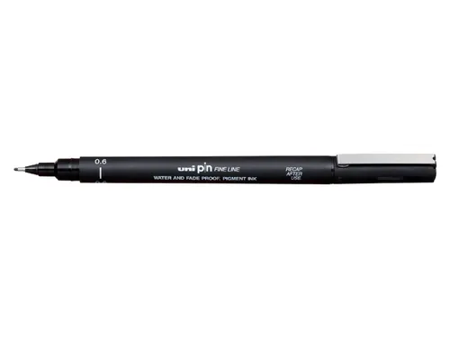 Fineliner Uni-ball Pin 0.6mm zwart