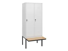 locker met bank,HxBxD 1950x800x815mm,2vak,vak B 400mm,draaigrendel