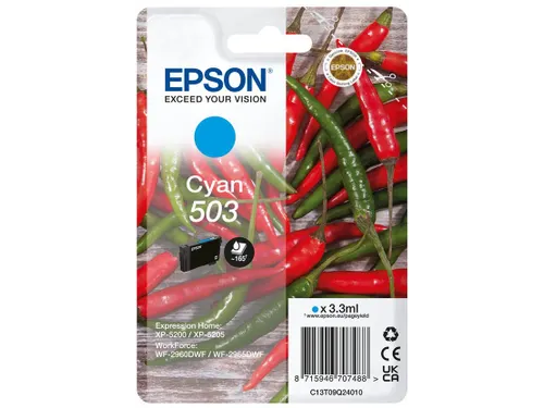 Epson inktcartridge 503 Singlepack C13T09Q24010 cyaan 165 pagina's