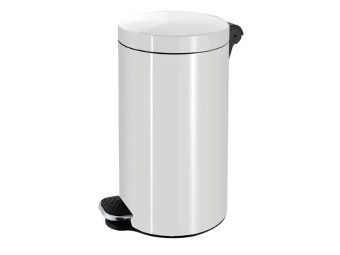 pedaalemmer,12l,HxØ 400x250mm,binnenbak kunststof,romp staal wit