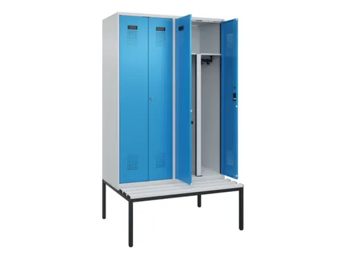PBM-locker met bank,HxBxD 2120x1200x815mm,4vak,vak B 300mm