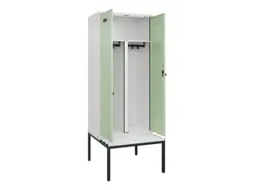 PBM-locker met bank,HxBxD 2120x800x815mm,2vak,vak B 400mm,draaigrendel