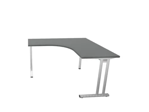 bureau in vrije vorm,HxBxD 740x1400x1400mm,vrije vorm,MS-donkergrijs