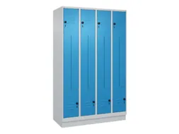 Z-garderobekast,HxBxD 1950x1200x500mm,vak B 150/300mm,draaigrendel
