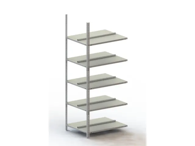 Schroefstelling Aanbouwveld Ral7035 1850x752x604mm 5legborden 80kg