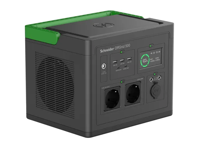 SE OffGrid Portable Power Station 500 - Li-Ion accu, LCD, 2x stopconta