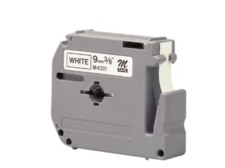 Labeltape Brother P-touch M-K231 ongelamineerd 12mm zwart op wit - 2