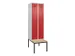 locker met bank,voor scheiding van kleding,HxBxD 2120x600x815mm,2vak