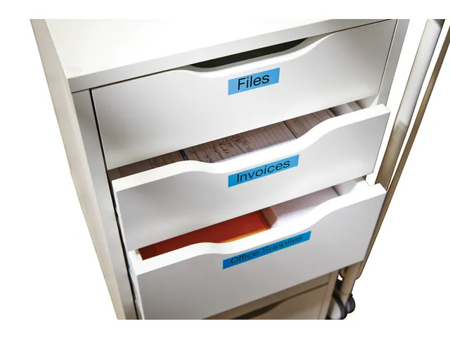 Labeltape Dymo 45806 D1 S720860 19mmx7m zwart op blauw