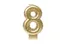 Verjaardagskaars cijfer 8 Folieballon Goud 10cm