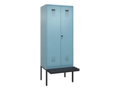 locker met bank,voor scheiding van kleding,HxBxD 2120x800x815mm,2vak
