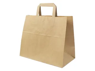 Papieren zak Kraft met Handvat 32x26cm 80 Gram 250 Stuks - 2