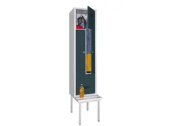 Z-garderobekast,HxBxD 2100x400x800mm,vak B 400mm,RAL7035,front RAL3000