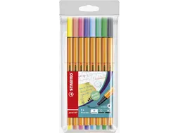 Fineliner STABILO point 88 pastel 0.4mm etui à 8 kleuren Assorti