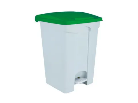 Contitop,afvalbak met pedaal 45L wit/groen