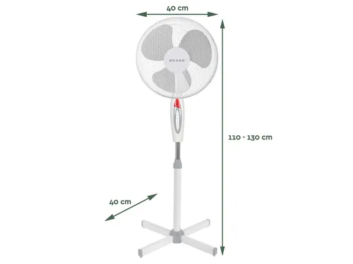 Statiefventilator BRASQ F300 Ø 40cm wit