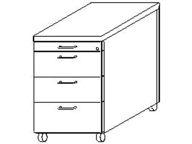 Mobiel Ladeblok 570X430X800Mm Centr. Vergrendeling Rollen Onyxgrijs