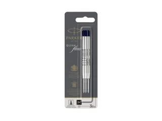 Balpenvulling Parker Quinkflow medium zwart blister à 3 stuks - 1