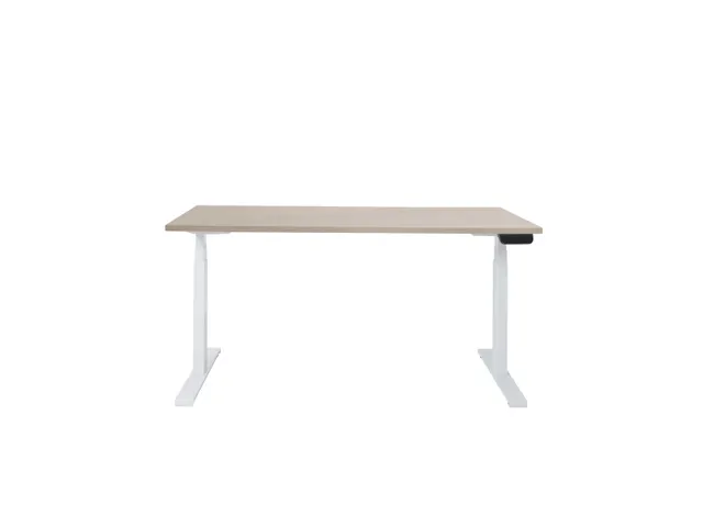 Dextro Plus Zit-sta Bureau Elektrisch 180x80 Lindberg Eiken 25mm Wit