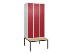 locker met bank,HxBxD 2120x900x815mm,3vak,vak B 300mm,cil.-slot