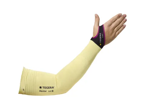 Tegera 75 snijbestendige armbescherming, geel, maat 9, per 6 paar