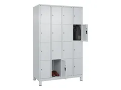 lockerkast,HxBxD 1950x1200x500mm,4x4vakken,vak B 300mm,cil.-slot